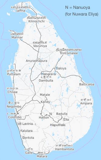 Sri Lanka Railway Route Map Island Of Hawaii Map