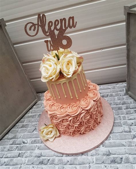 Shaz On Instagram Tier Buttercream Cake In A Blush Pink Piped Rose