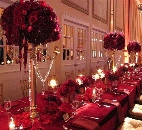 Regal And Royal Gold Candelabra Red Roses Red Wedding Receptions Red