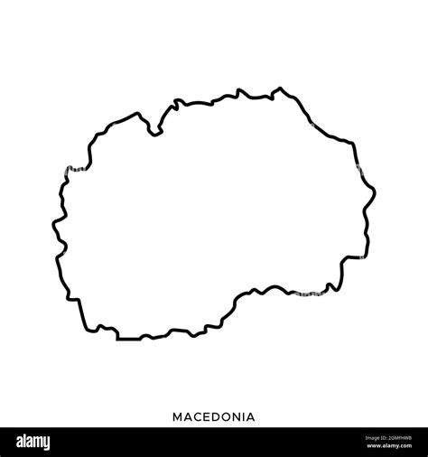 Line Map Of Macedonia Vector Stock Illustration Design Template