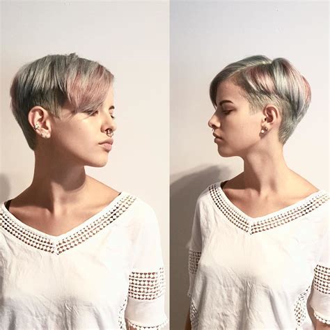 20 Collection Of Silver Pixie Haircuts With Side Swept Bangs