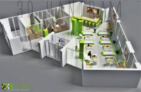 Commercial 3d Modern Office Floor Plan Floorplans Interior