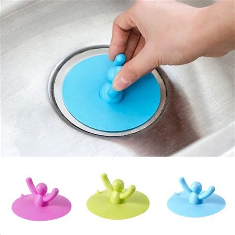 1pc Silicone Bathtub Floor Drain 3 Colors For Kitchen Bathroom Accessories Hair Stopper Portable