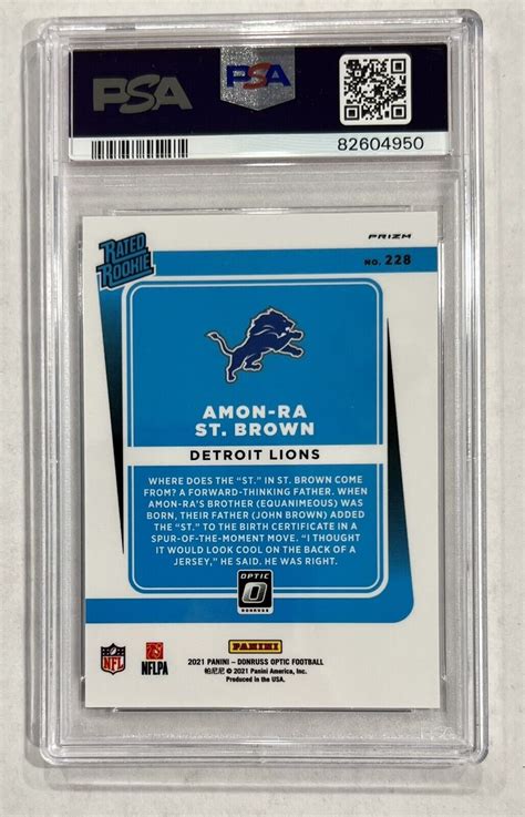 Amon Ra St Brown 2021 Donruss Optic Rated Rookie Holo Variation Psa 10 Lions Rc Ebay