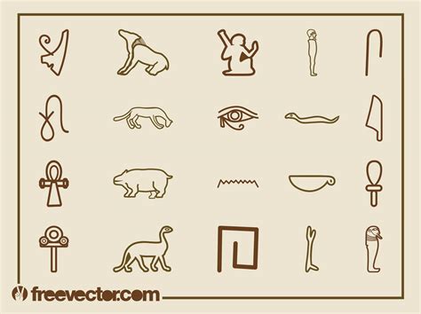 Egyptian Hieroglyphs Set Vector Art And Graphics