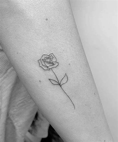 Fine Line Rose Tattoo On The Forearm Small Rose Tattoo Rose Tattoo