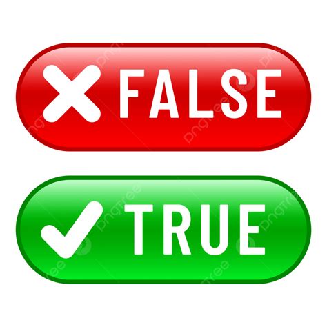 True False Button With Green And Red Color Gradation Vector Truebutton