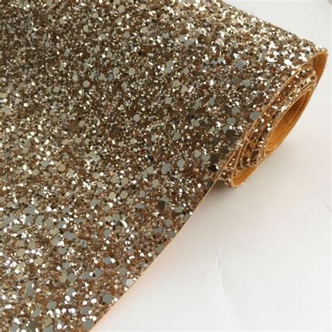 Premium Chunky Glitter Fabric Pale Gold Glitter Fabric Making Hair