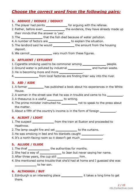 Confusing Words Part 9 Creative Wr English Esl Worksheets Pdf And Doc