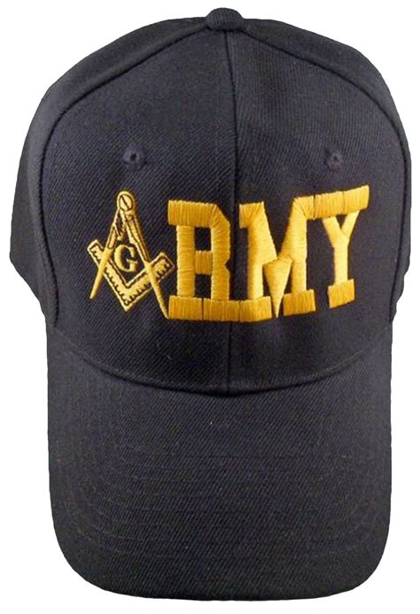 Army Black Masonic Baseball Cap Mason Logo Hat For Freemasons Shriners