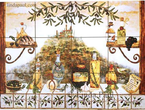 This tile mural for your kitchen backsplash can be purchased here www.tilemuralstore.com/products/golden_gate_to_umbria_til. Italian Tile Backsplash - Kitchen Tiles Murals Ideas