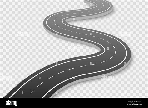 Winding Road On A Transparent Background Road Way Location Infographic