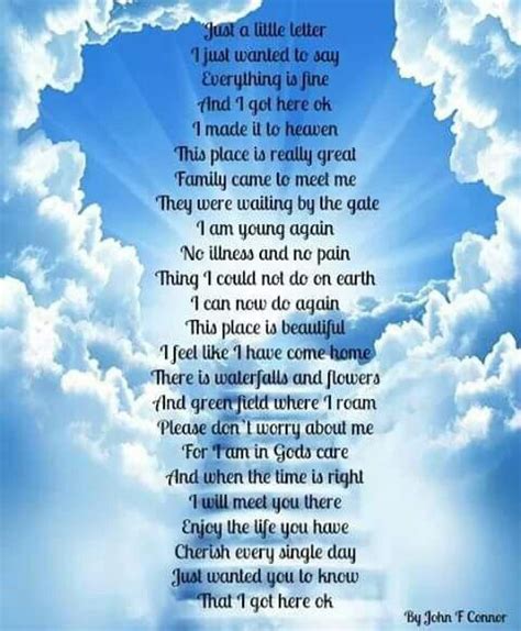 I Made It To Heaven♥ Letter From Heaven Heaven Quotes Heaven Poems