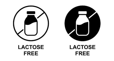 Lactose Free Vector Icons Set No Milk Symbols Lactose Free Food Package