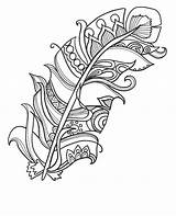 Coloring Fun Feather Funky Coloringpages Adults Printable sketch template
