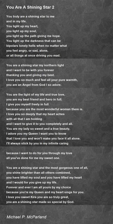 You Are A Shining Star 2 You Are A Shining Star 2 Poem By Michael P