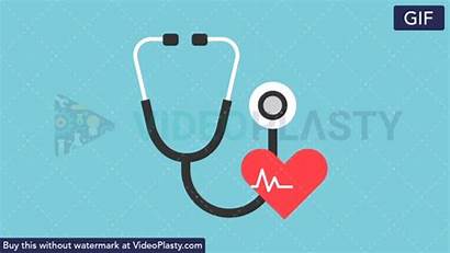 Stethoscope Icon Medical Flat Animation Animated Heart