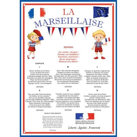 La Marseillaise Secondaire Plaque Rigide A3