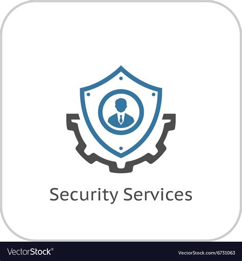 Security Services Icon Flat Design Royalty Free Vector Image
