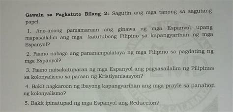 Gawain Sa Pagkatuto Bilang 212345 Brainlyph