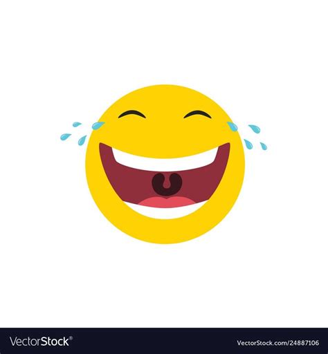 Laughing Emoticon With Tears Of Joy Vector Illustration On White