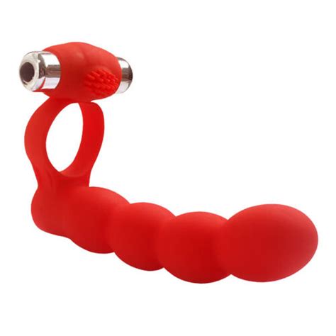Vibrating Dildo Double Penetration Cock Sexy Ring Toy Love Men Penis
