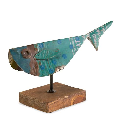 Recycled Metal Fish Sculpture Wind And Weather