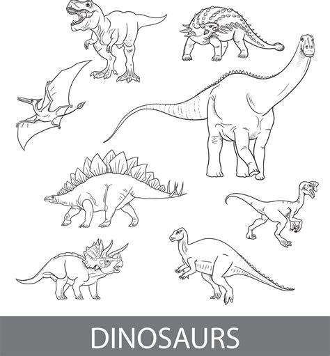 Kolorowanka “zestaw Dinozaurów” Do Druku Planeta Dziecka