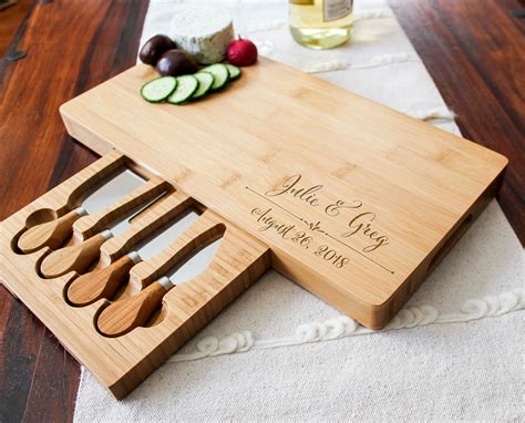 Personalized Cheese Board Set Custom Cheese Board Set Etsy