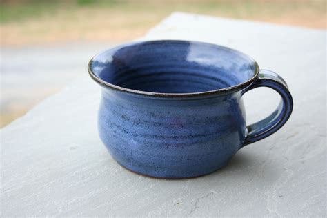 Pottery Soup Mug Cobalt Glaze Nc Pottery Etsy Nc Pottery Pottery