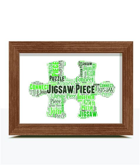 Personalised Jigsaw Puzzle Piece Word Art Print Abc Prints