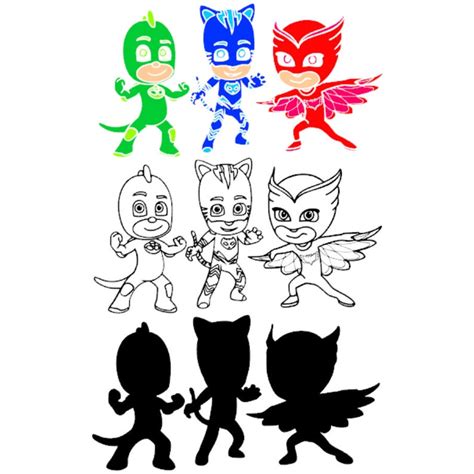 Pj Masks Gekko Owlette Gekko Bundle Svg Dxf Eps Layered Vector Etsy