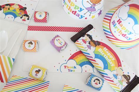 Rainbow Stick Figure Girls Birthday Printable Party Kit Flickr