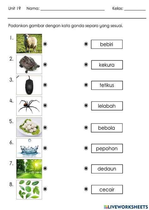 Kata Ganda Separa Interactive Activity For Tahun 2