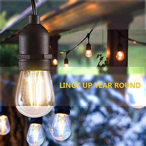 48ft Led Outdoor String Lights Waterproof Dimmable 15pcs 2w Vintage