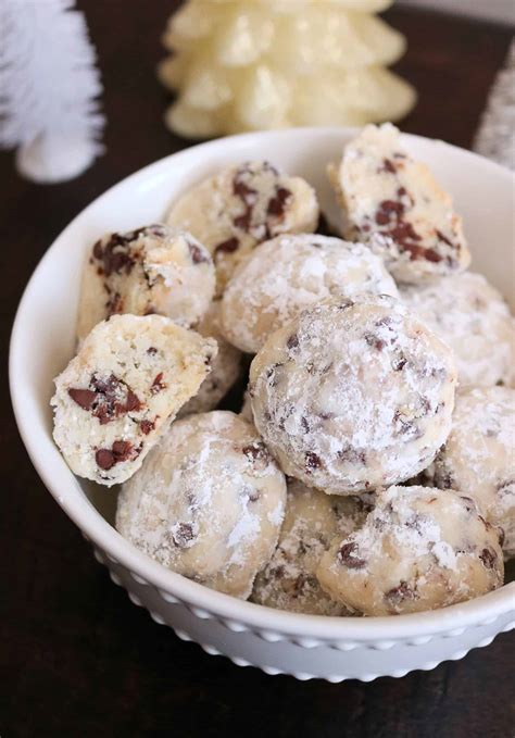 Easy Chocolate Chip Snowball Cookies No Nuts Kindly Unspoken