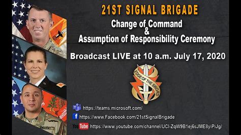 21st Signal Brigade Virtual Change Of Command And Assumption Of