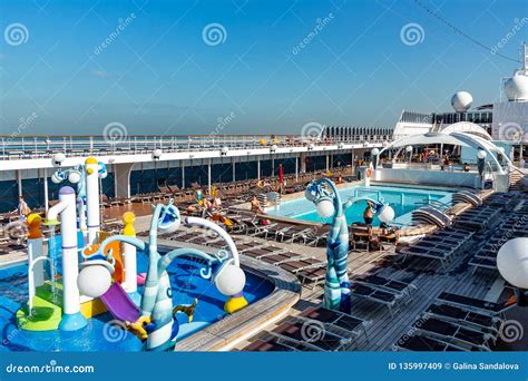 Dubai United Arab Emirates December 12 2018 Cruise Ship Upper Deck