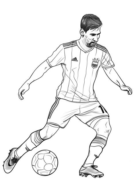 dibujo del jugador de fútbol lionel messi para colorear dibujo para imprimir del futbolista