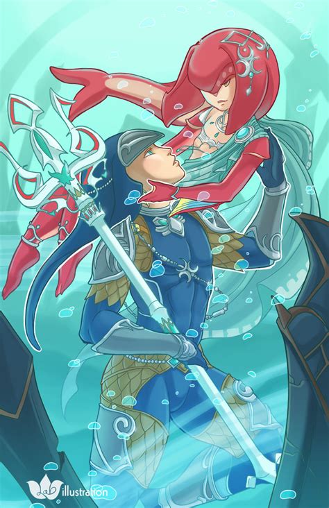 Mipha And Link Breath Of The Wild Art Print Etsy Finland