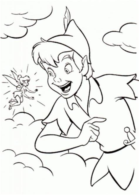 Educational Peter Pan And Tinkerbell Coloring Page Coloring Home