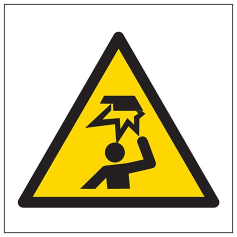 In this form — a black exclamation mark on a yellow background, this symbol is. Warning Mind Your Head Symbol | Safety Signs 4 Less