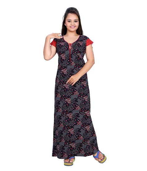 Buy Satynam Blue Cotton Nighty Online At Best Prices In India Snapdeal