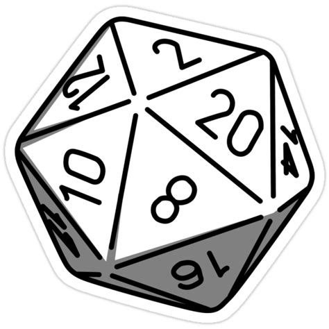 "Simple D20" Stickers by James Hall | Redbubble