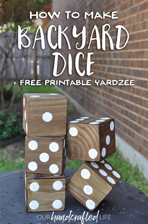 How To Make Giant Yard Dice Free Printable Yardzee Our Handcrafted