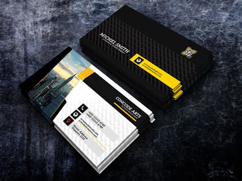 Black Color Professional Business Card Vol 96 Creative Free Cards