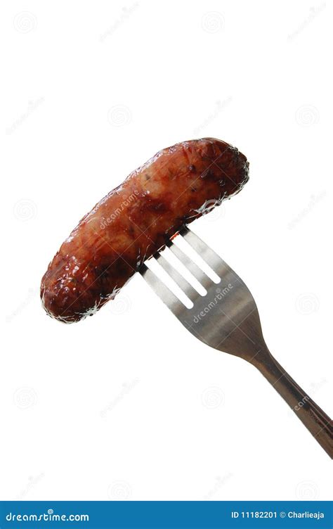 Sausage On A Fork Stock Image Image Of Appetising Grilled 11182201