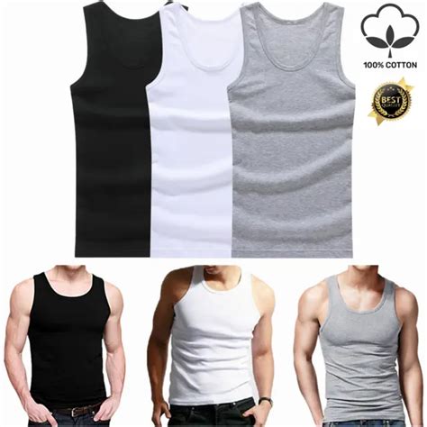 3 12 Pack Men 100 Cotton Tagless Ribbed Tank Top A Shirt Wife Beater