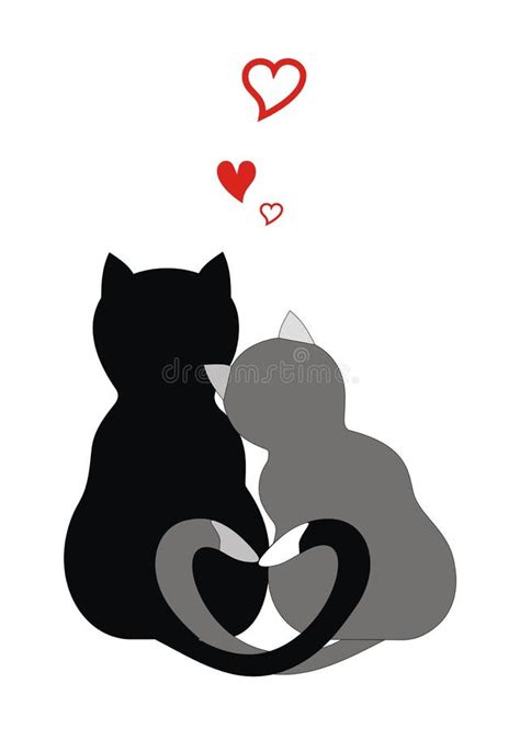 Cats In Love Stock Vector Illustration Of Engaged Cute 3705150