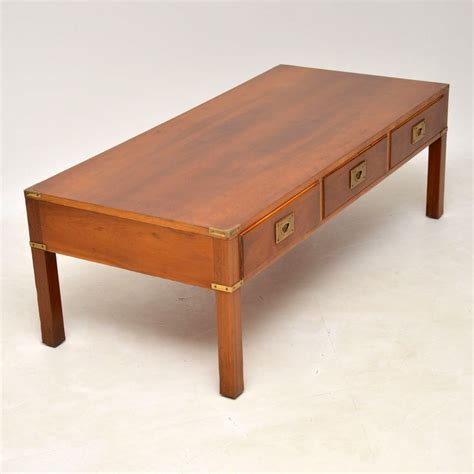 Antique Yew Wood Military Campaign Coffee Table Marylebone Antiques